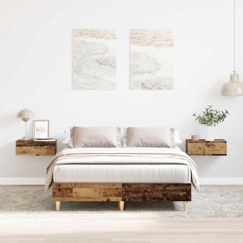 Cadre de lit sans matelas vieux bois 135x190 cm bois ingénierie Vidaxl