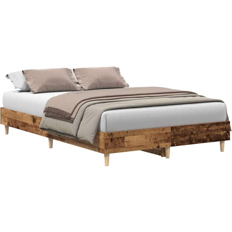 Cadre de lit sans matelas vieux bois 140x190 cm bois ingénierie Vidaxl