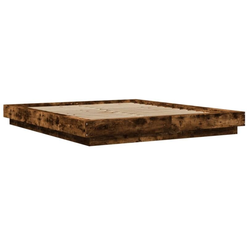Vidaxl - Cadre de lit sans matelas chêne fumé 150x200 cm