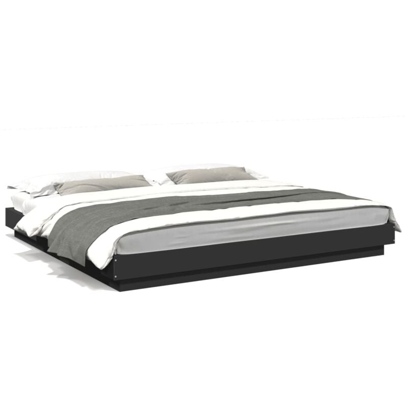 Vidaxl - Cadre de lit noir 180x200 cm bois d'ingénierie