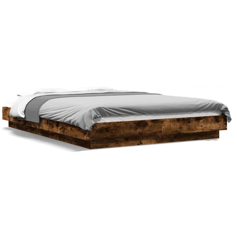Vidaxl - Cadre de lit chêne fumé 140x190 cm bois d'ingénierie