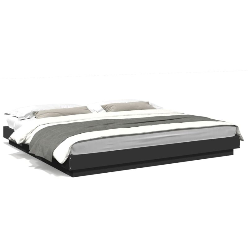 Vidaxl - Cadre de lit noir 200x200 cm bois d'ingénierie