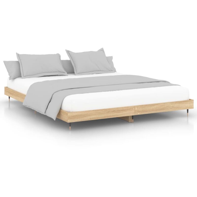 Vidaxl - Cadre de lit chêne sonoma 160x200 cm bois d'ingénierie