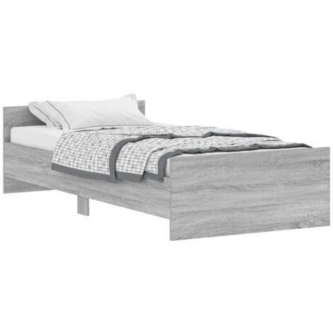 Cadre de lit sonoma gris 90x190 bois d'ingénierie