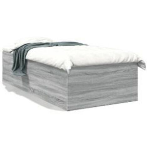 Cadre de lit sonoma gris 90x190 bois d'ingénierie