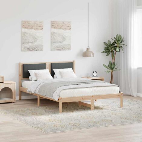 Cadre de lit-Structure de lit Gris foncé 160 x 200 cm Pin massif 738427