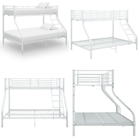 Cadre de lit superposé sans matelas Blanc 140x200 cm/90x200 cm - Lit Superposé - Lit Double - Lit Enfants - Lit Blanc - Meubles Enfants - Home & Living