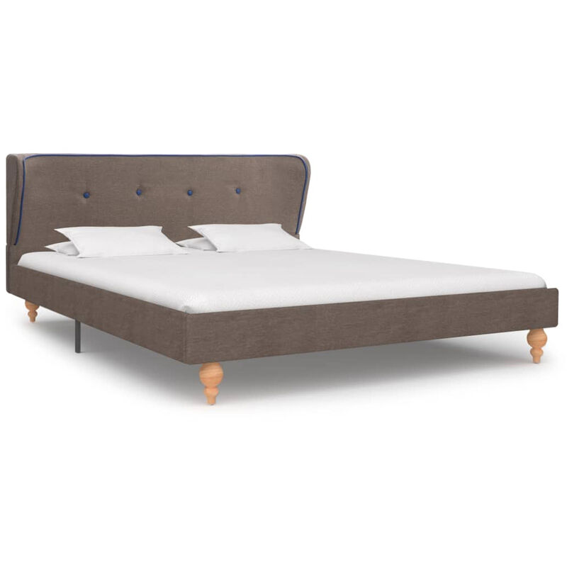 Cadre de lit Taupe Tissu 135x190 cm