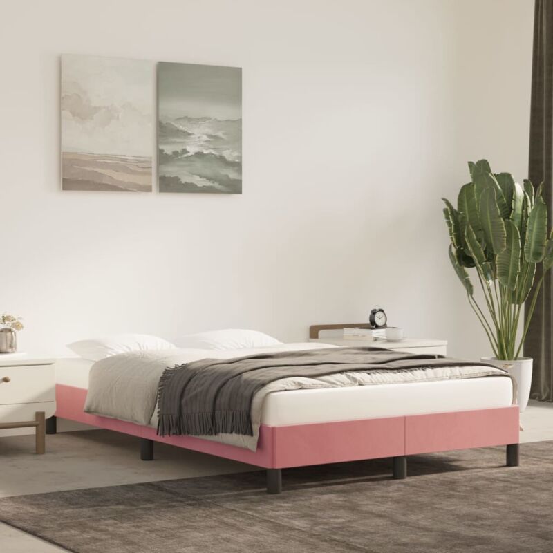 Vidaxl - Cadre de lit rose 120x190 cm velours