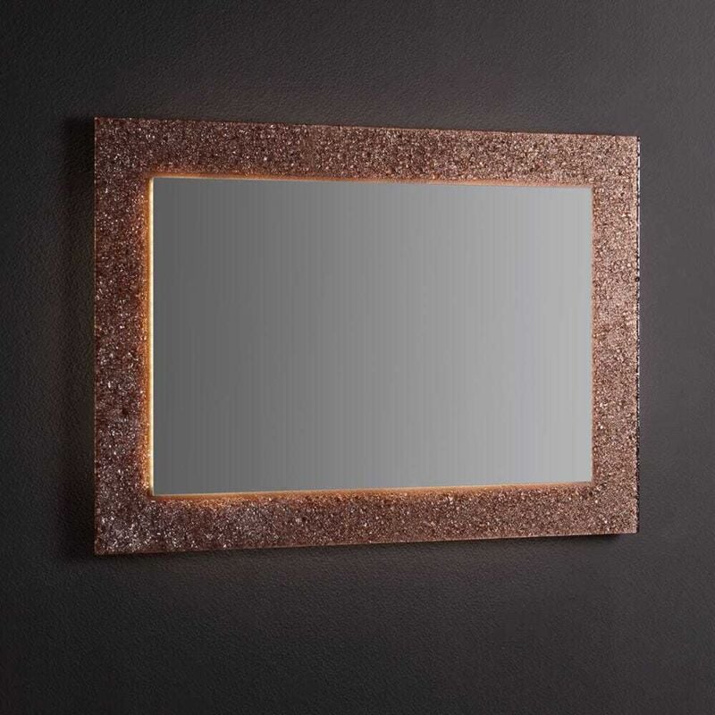 Kiamami Valentina - Cadre De Miroir Rectangulaire En Verre Coulé Bronze 98X70
