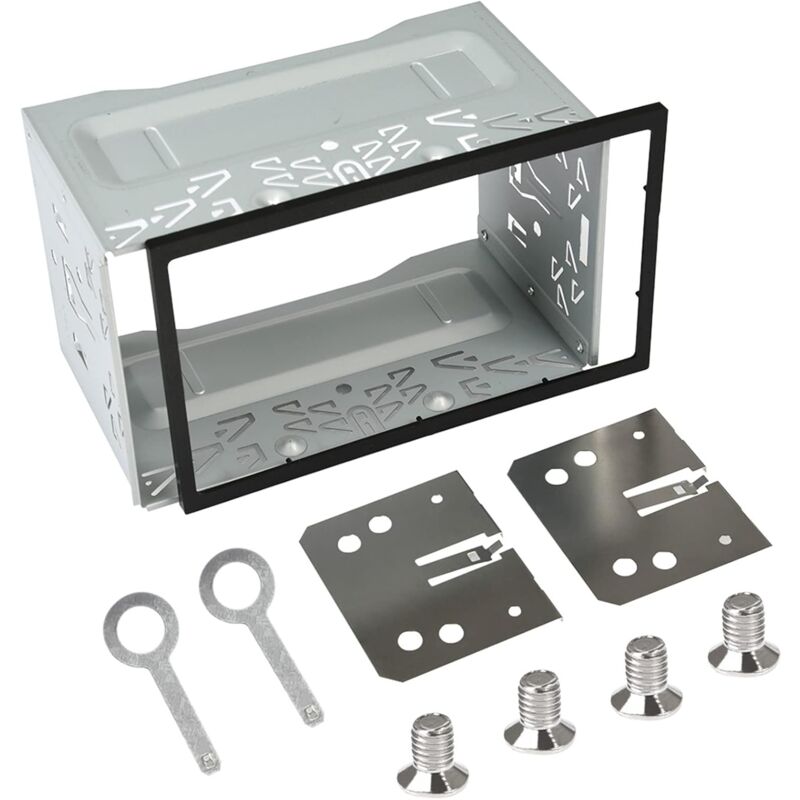 2 PCS Cadre de Montage Autoradio 2 DIN Fente Cadre de Montage d'autoradio, Cadre de Montage en Plastique en Fer, Fente d'installation Kit Montage