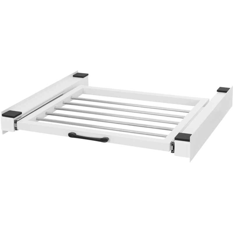 Kit de Superposition Universel avec Séchoir à Linge, en Acier, 60,5x54,5 cm, Blanc, Cadre de Liaison pour Lave-linge/Sèche-linge, Cadre Intermédiaire