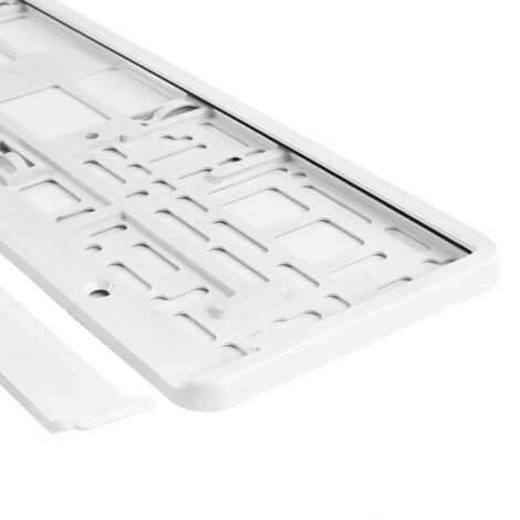 Cadre de plaque d'immatriculation, blanc métallisé AMIO-71780BI
