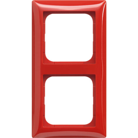 Cadre de recouvrement BUSCH-JAEGER 1722-917, 2 postes, balance-SI, rouge RAL3020