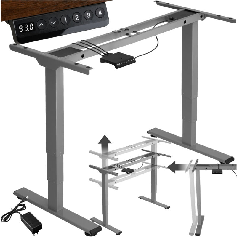 Tectake - Bureau Assis Debout avec Réglage électrique de la hauteur