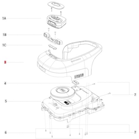 Cadre de tondeuse robot ORIGINAL BLUEBIRD NAVIMOW AB12.01.00.0189