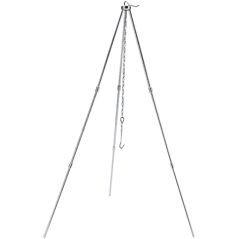Decdeal - Cadre de trépied pour barbecue avec chaîne et crochet, sac de rangement, hauteur réglable, support de trépied de camping pour feu ouvert,