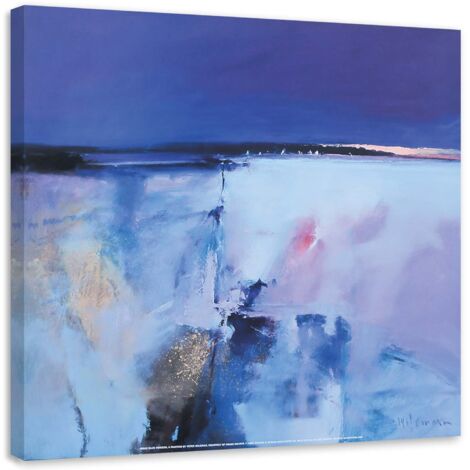Cadre déco Bleu Abstraction Aquarelle 40x40