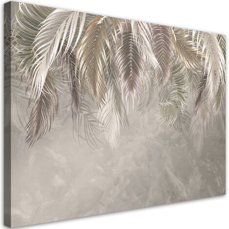 Cadre déco Feuilles de palmier sur le béton 3D 100x70