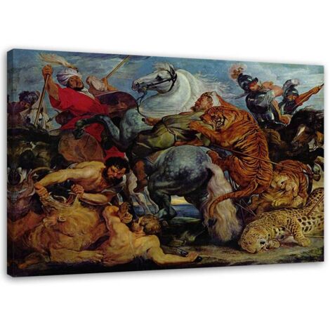 Cadre déco La chasse au tigre - P. P. Rubens 60x40