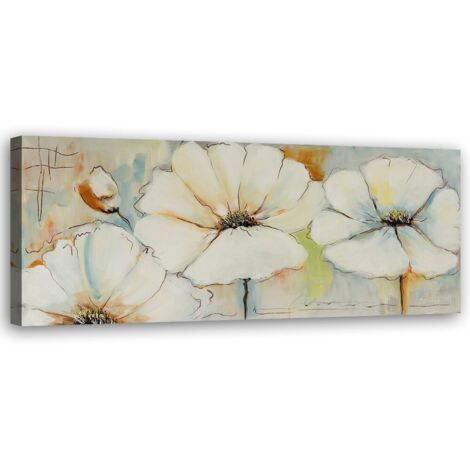Cadre déco Peinture Fleurs Pastel 90x30