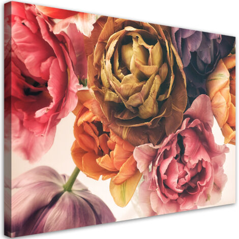 Cadre déco Un bouquet de fleurs colorées 60x40