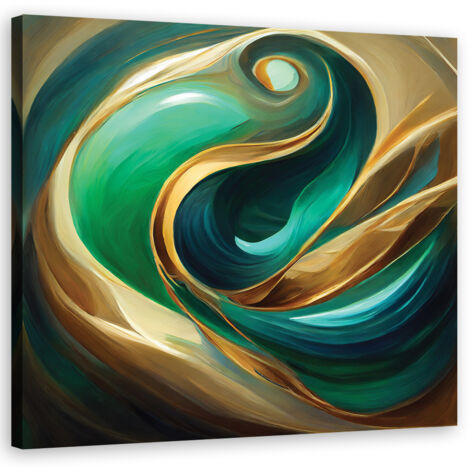 Cadre déco Vert Abstraction 50x50