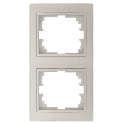 Cadre double vertical DOMO crème Kanlux 2 postes 24826