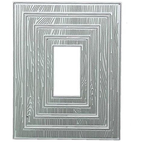 Cadre emboîtable rectangulaire à motif bois, matrices de découpe en métal, pochoir, outil de gaufrage pour scrapbooking et loisirs créatifs, découpe de cartes en papier, moule, décoration