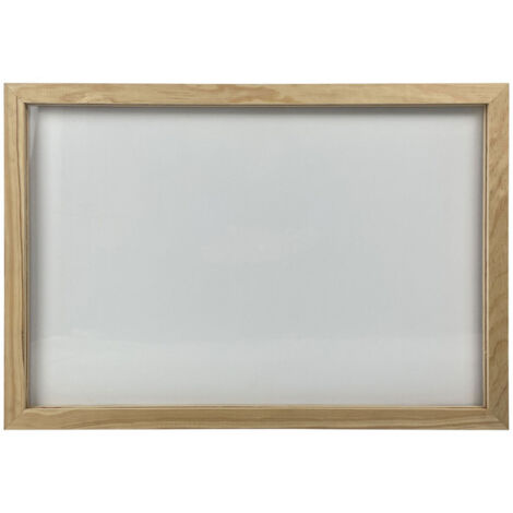Cadre en Bois brut 63 x 43 cm avec ardoise plexiglass transparente - Interface PLV