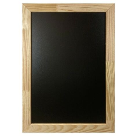 Cadre en bois brut avec ardoise double face amovible de dimensions 60 x 40 cm