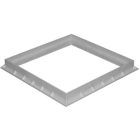 Cadre en PVC pour grille et tampon - 400 x 400 mm - Gris - First Plast
