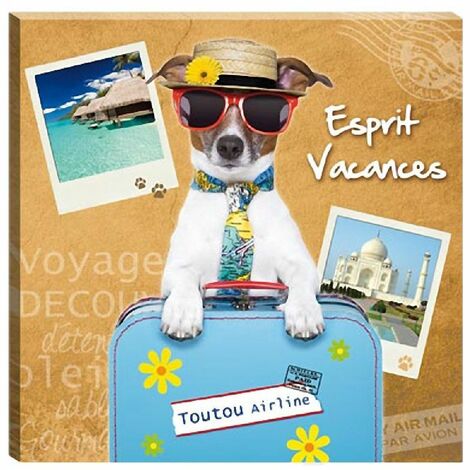 Cadre en toile Chien Esprit Vacances