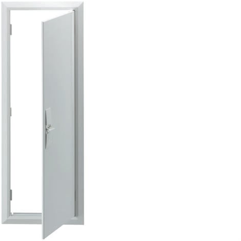 Porte de service isolante DINAR en PVC blanc panneau lisse droit poussant -  215x90cm 