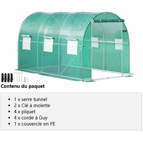 Cadre galvanisé pour serre tunnel de marche et couverture étanche 10x7x7 ft Serres et cadres froids