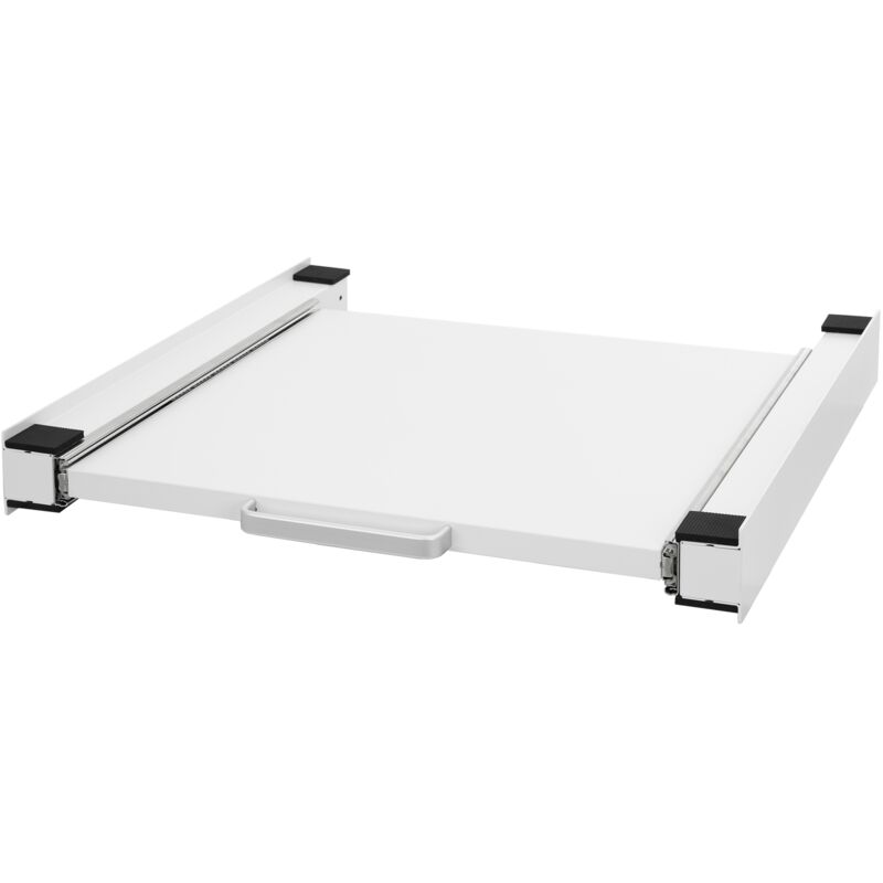 Ml-design - Kit de Superposition Universel avec Plateau Coulissant, Acier, 60x60 cm, Blanc, Cadre de Liaison pour Lave-linge/Sèche-linge, Cadre