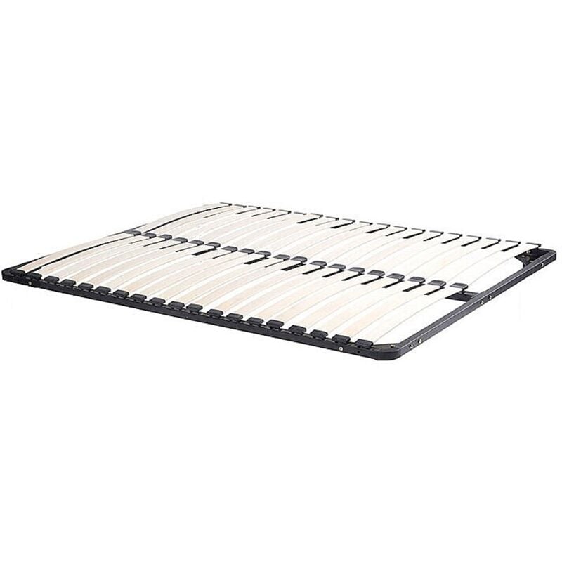 Vente-unique - Sommier cadre à lattes 120 x 190 cm - 2x19 lattes - Sans pied - Noir - kalista de ysmée
