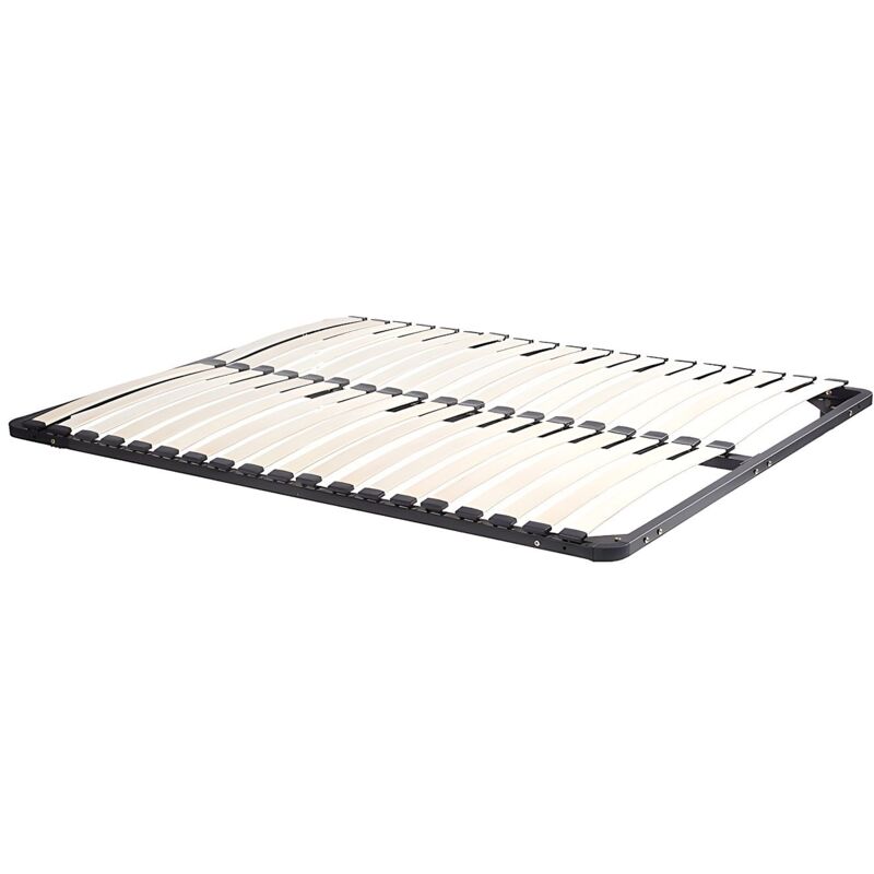 Vente-unique - Sommier cadre à lattes 180 x 200 cm - 2x19 lattes - Sans pieds - Noir - kalista de ysmée