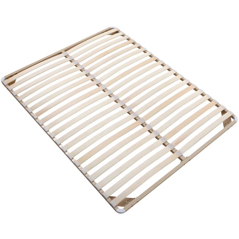 Vente-unique - Sommier cadre à lattes 160 x 200 cm - 2x19 lattes - Sans pieds - Beige - kalista de ysmée
