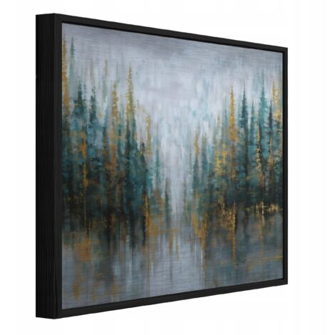 cadre métallique noir tableau fort abstrait loft salon chambre 80x80