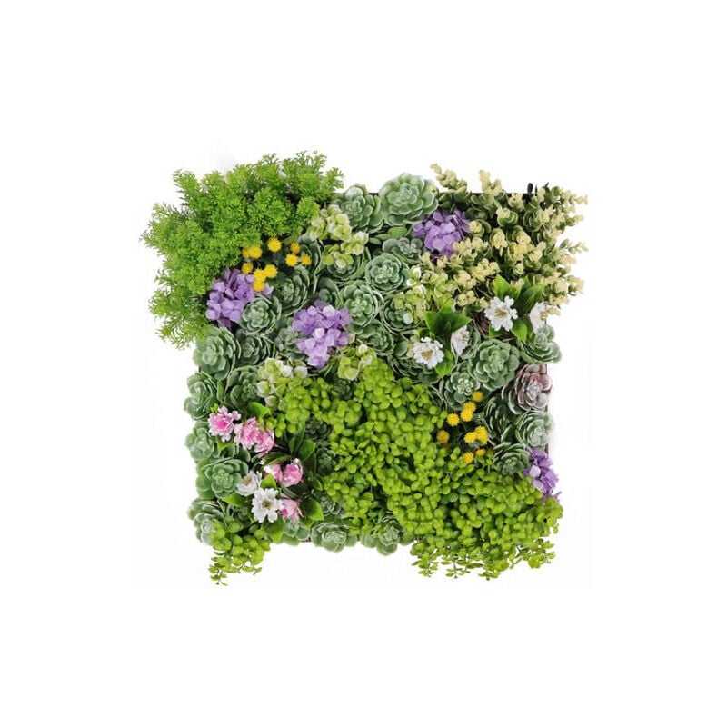 Cadre mural plante artificielle succulentes carré