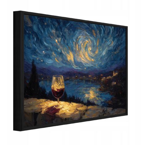cadre noir Peinture sur toile paysage abstrait chambre 120x80