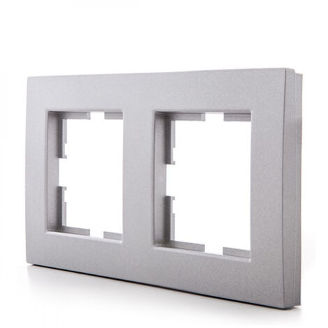 Cadre Panasonic onvella 2 Éléments Horizontal/Verticale , Techonpolymère, Argent (Compatible Avec Les Mécanismes de Karre)
