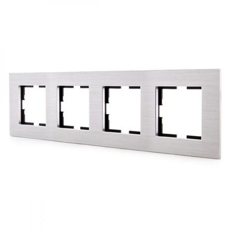 Cadre Panasonic onvella 4 Éléments Horizontal-Verticale, Aluminium Eloxal Argent (Compatible Avec Les Mécanismes de Karre)