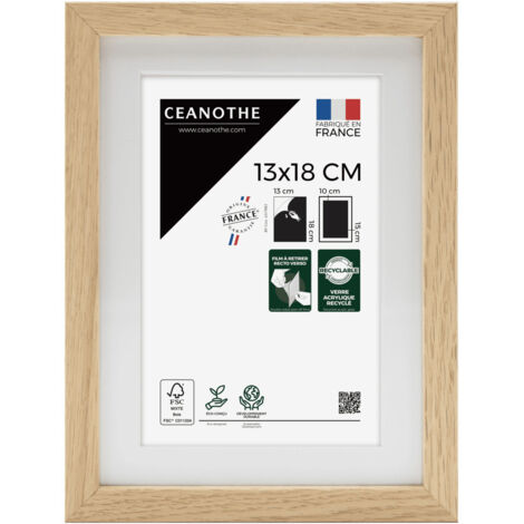 Cadre photo 13x18 cm chêne Alba avec passe-partout 10x15 cm