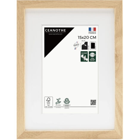 Cadre photo 15x20 cm chêne Alba avec passe-partout 10x15 cm