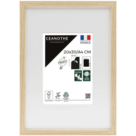 Cadre photo 20x30 cm/A4 chêne Alba avec passe-partout 13x18 cm