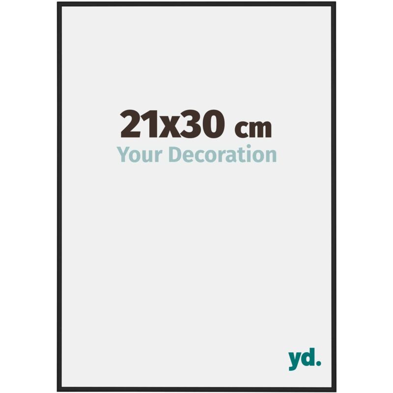 Cadre Photo 21x30 cm - Noir Brillant - Aluminium - Miami.