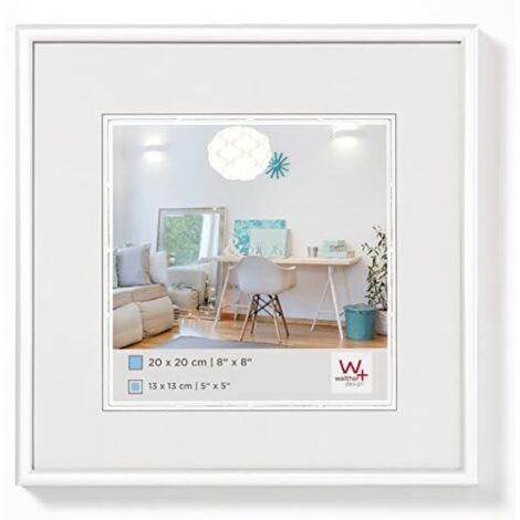Cadre photo 30x30 cm en plastique blanc – Design moderne pour décoration intérieure – Support inclus – Compatible avec photos jusqu'à 70x100 cm – Walther Design