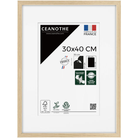 Cadre photo 30x40 cm chêne Alba avec passe-partout 20x30 cm
